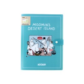 Sun-Star Stationery S2175940 Moomin Goods, Clear File, Multi-functional, Button Included, 4 Pockets, Mint Green
