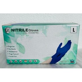 Prime Pro Nitrile Gloves 100 Ct Large - Disposable, Powder-Free, Latex-Free For Industrial, Food Handling, Tattoo, Janitorial (1)