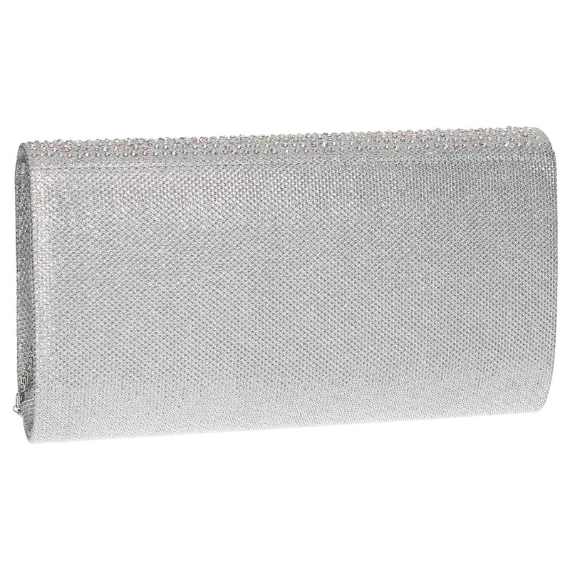 Swanky Swans Women's Montary Glitter Diamante Envelope Clutch Bag Clutch