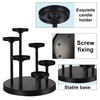 yucanucax 6arms Tea Candle Holder Tray, Metal Black Candlestick Holder,