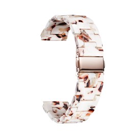 BINLUN Resin Watch Straps 12 14 16 18 20 22 mm for Women Replacement Watch Band 14 Colors Quick Release Wrist Strap Smart Watch Bracelets, Naugat White,18mm