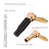 KUYIOHIFI 24K Gold Plated 90 Degree Banana Plugs，Dual Screw Locking
