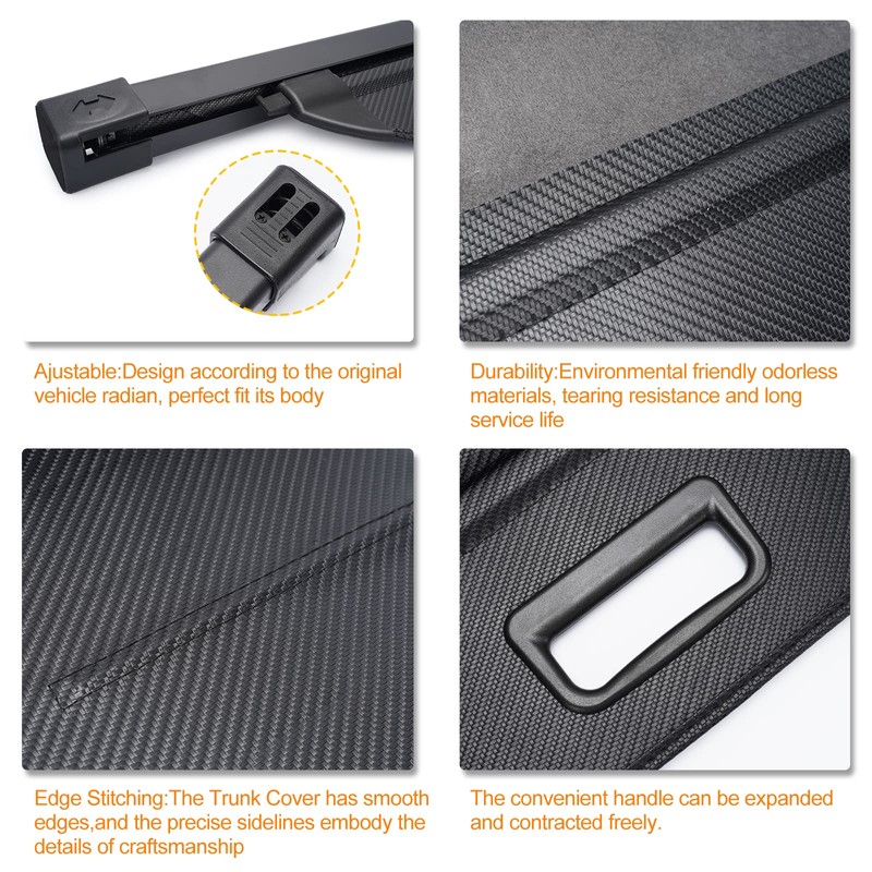 BIGACOVER for EV6 Cargo Cover Retractable Rear Trunk Security Cover