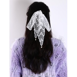 Hair Accessories, Lace, Cute, Flower Pattern, Hair Ornament, Stylish, Pearl, Lace, Ribbon, Hair Band, Korean Forest Girl, Scarf, Sweet, Princess Style, Hair Arrangement, Wedding Ceremony, Graduation