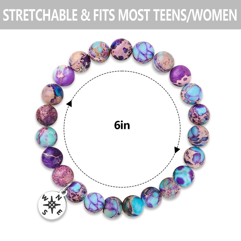 Kindergarten Graduation Gifts – Elegant Imperial Jasper Bracelet with Compass