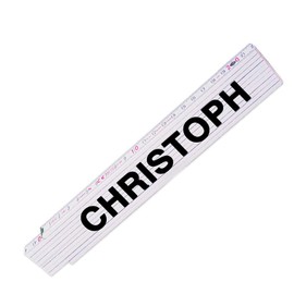 Folding ruler with name Christoph for men, high quality brand metre, link scale printed with name, many names to choose from
