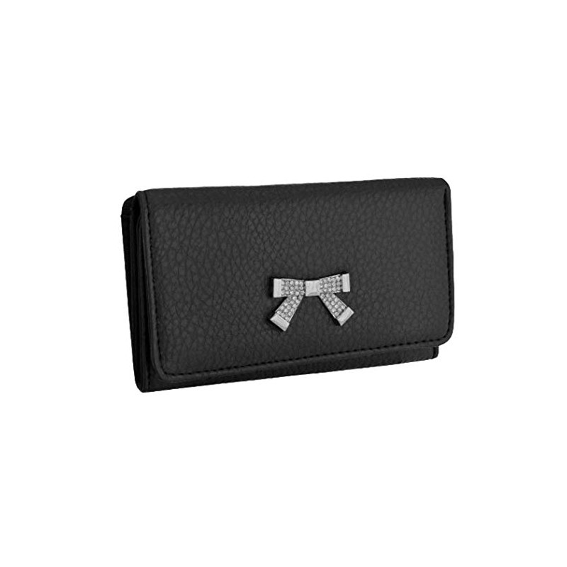 EyeCatch - Faith Ladies Faux Leather Purse Black