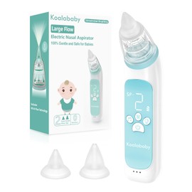 Koalababy Large Flow Electric Nasal Aspirator for Baby, Safe Baby Nose Sucker, Nose Cleaner for Toddlers, 3 Suction Levels, Music & Light Soothing Function, Blue