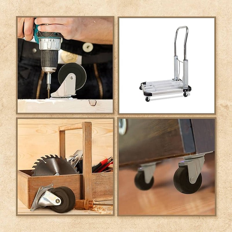 24 Pack 2" Swivel Caster Wheels Hard Rubber Base with