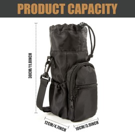 JDFHFGB Water Bottle Carrier Bag 34 oz Adjustable and Universal Holder, Crossbody Sling with Shoulder & Hand Strap, 2 Pocket for Hiking, Travelling & Camping