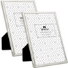 YiPinYin 5x7'' Simply Silver Metal Picture Frame 2pack, Elegant Silver