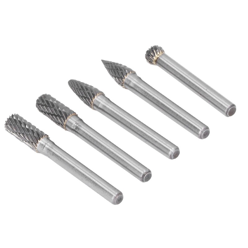 5Pcs Rotary File Bit 2 Pattern Woodworking Grinding Head Drill