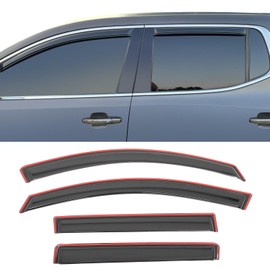 IKON MOTORSPORTS in Channel Window Visors Compatible with 2017-2023 GMC Acadia, Slim Style Acrylic Smoke Rain Guards, Side Window Wind Deflectors 4PCS