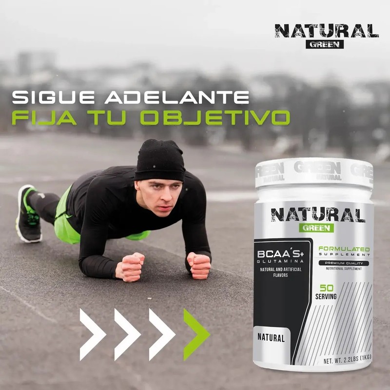 Aminoácidos Bcaas Glutamina 1kg Green Sabores