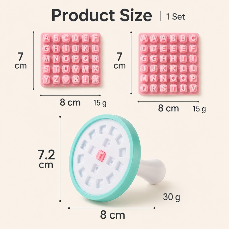 84 Pcs Alphabet Numbers Cookie Stamp Set Round Press for