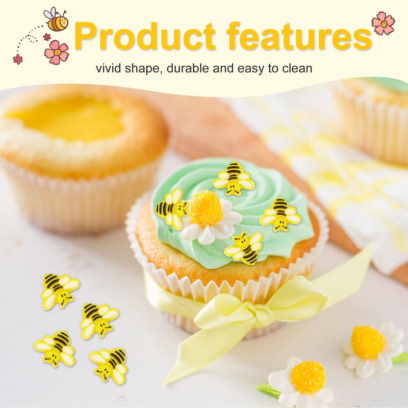 100PCS Tiny Resin Mini Bee Decorations, 3D Resin Mini Bees