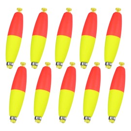 M METERXITY 10-Pack Fishing Bobbers Floats, 96mm EVA Foam Weighted Bobbers for Crappie/Bluegill/Trout Bass/Catfish, Clip-on Floats Slip Corks Floaters Strong Buoys [Red & Yellow]