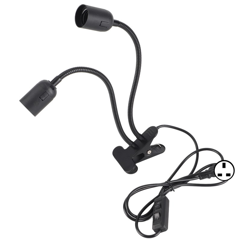 Table Lamp Holder E27/E26 Black Double Headed 360 Degree Adjustable