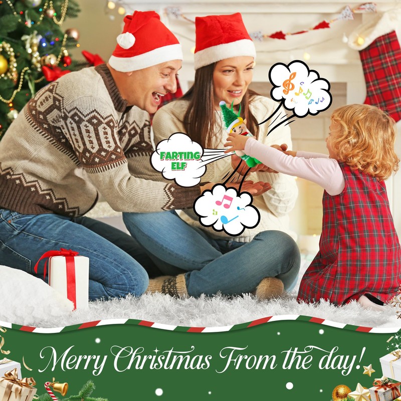 Ceoighe Musical Green Elf Christmas Ornament, Funny Sounding Christmas Tree