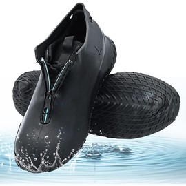 Silicone Shoe Cover Waterproof, Reusable Boot Shoes Covers with Zipper,Non Slip Rain Snow Bowling Travel Indoor Outdoor Overshoe  Black Comfortable - Color: black, Size: X-Large