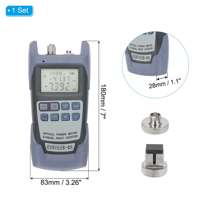 PATIKIL 650nm Fiber Optical Tester, Optical Power Meter Built-in 1MW
