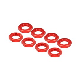 sourcing map Aluminum 17mm RC Wheel Nut Thread M12x1.0mm Hex Wheel Nuts RC Wheel Nut for 1/8 RC Model Car Trucks Off Road Car Upgraded Parts Pack of 8(Red)