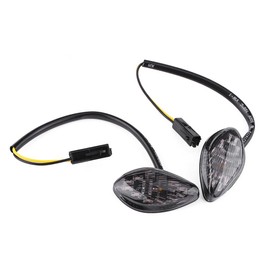 2 Pcs Motorcycle LED Turn Signals Light Kit, Eye Shape Flush Amber Front Rear Turn Signal Light Assembly for Honda Grom 2014-2016