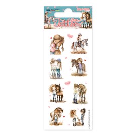 13 Glitter Tattoos Horse Girl with Glitter for Boys and Girls 49059 Temporary Tattoo for Children Children's Tattoo Children's Birthday Party Bag Horses Ponies