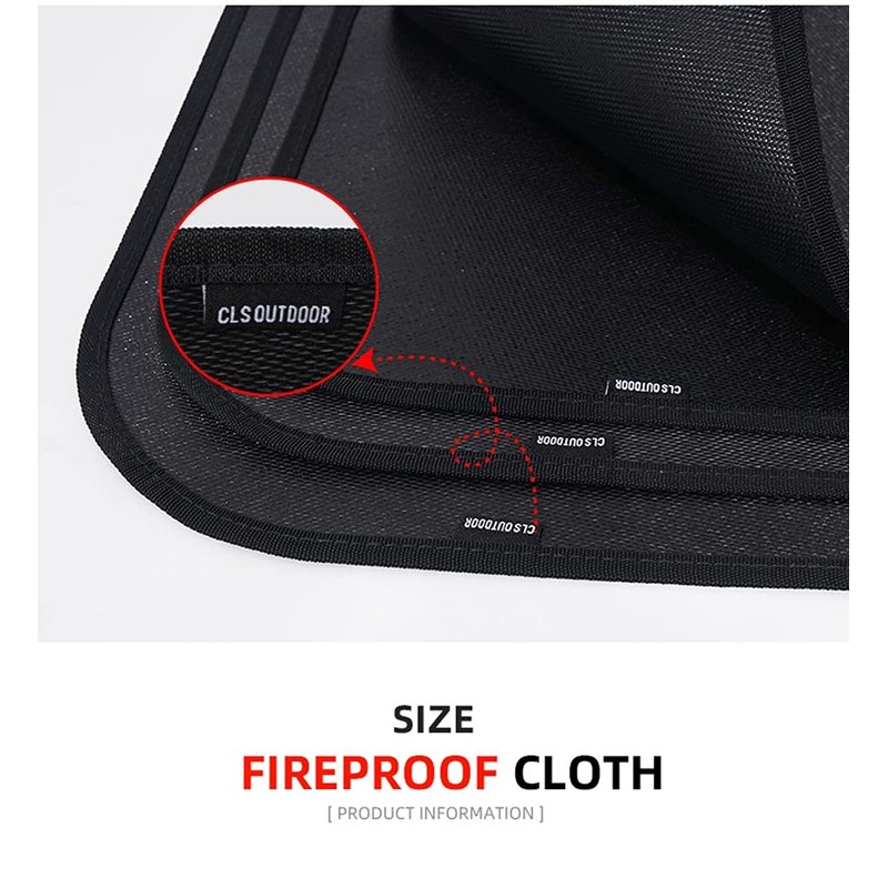 MisFox Camping Fireproof BBQ Grill Mat for Floor, Foldable Grill