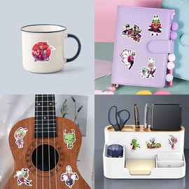 110Pcs Invader ZIM Stickers Waterproof Vinyl Funny Cartoon Movie Decals for Laptop Cellphone Water Bottle Skateboard Luggage Car Bumper (ZIM)