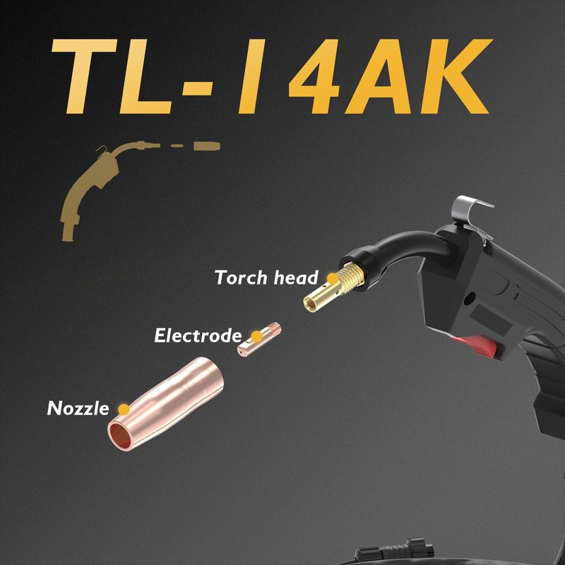 MIG Welder Gun 160AMP 8.2FT(2.5m) for TOOLIOM TL-180M - 110V/220V