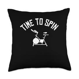 Time To Spin Spin Cycle Bike Throw Pillow