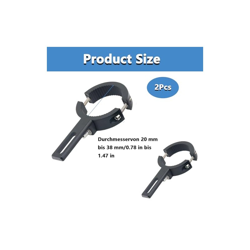 Pack of 2 Mounting Brackets for Motorcycle Headlights, 38-60 mm