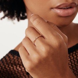 14K Solid Gold Paperclip Chain Ring | 14K Solid Gold Stacking Rings for Women | Dainty Paperclip Link Ring | Women's 14K Gold Jewelry | Gift for Birthday, Size 5