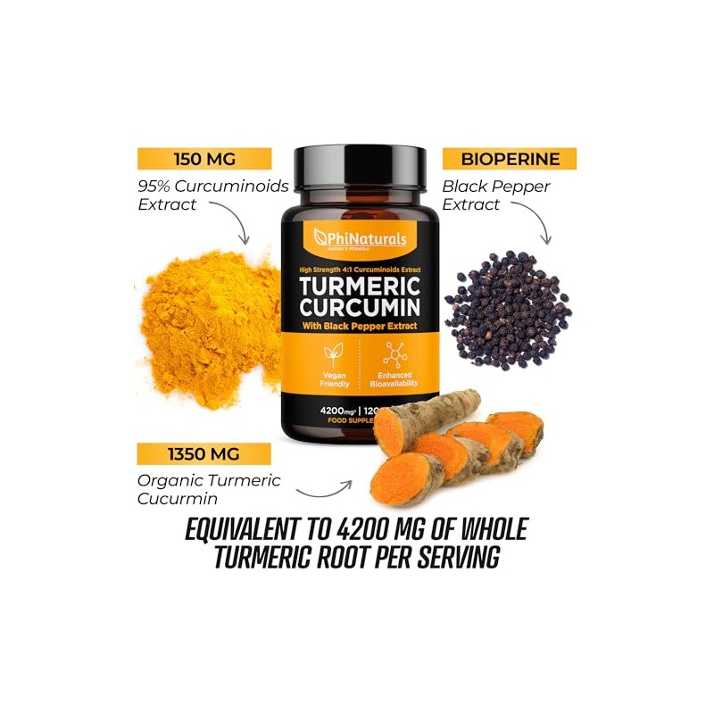 Turmeric Curcumin and Black Pepper Capsules - 500mg Per Capsule