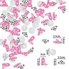 Fyeoxle 100PCS Western Cowgirl Confetti Let's Go Girls Table Confetti Cowgirl Scatter Confetti Laser Disco Balls Sparkles for Disco Western Rodeo Theme Party Baby Shower Kids Birthday Party Decor