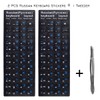 2PCS Russian Keyboard Stickers, Cyrillic Keyboard Letter Stickers Black Background