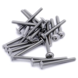 M3 (3mm x 5mm) Flanged Hex Socket Button Machine Screw (Bolt) - Stainless Steel (A2) (Pack of 20)