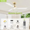 DAMINY Natural Solid Wood White and Gold 52 inch Ceiling