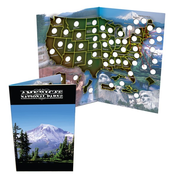 National Park Quarter Collection Book Folder Map