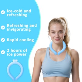 Neck Cooling Tube, Neck Ice Pack Wrap, Wearable Body Cooling Tube for Hot Weather, Instant Cooling Refresh for Outworkers,Sports (Clear)