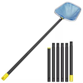 Nicecho Swimming Pool Leaf Skimmer Net with adjustable 8' ft long Pole + Fine Mesh Net