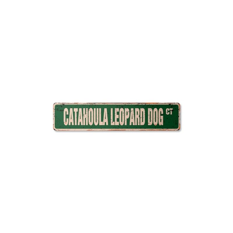 Catahoula Leopard Dog Vintage Plastic Street Sign Hound Hunting Louisiana