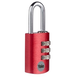 Yale YE3CB/28/126/1/CO 28 mm Aluminium Combination Padlock - red