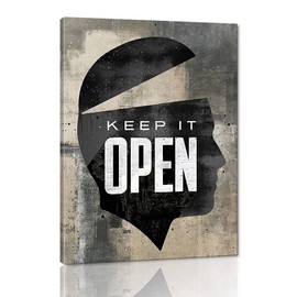 Keep It Open Inspirational Framed Office Wall Art Easy to Hang-18 Wx24 H