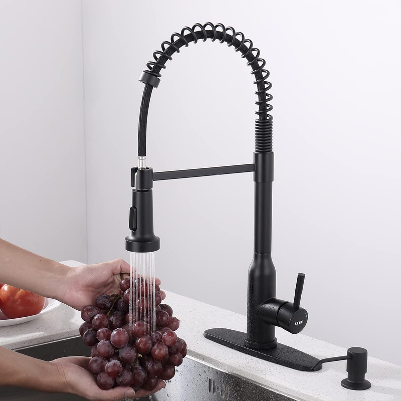 Black Touchless Kitchen Faucet ， KEER Smart Motion Sensor Hands