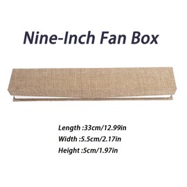 Cotton Linen Fan Storage Box with Magnetic Buckle, 23 cm, Chinese Paper Fan Case, Gift Box