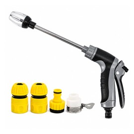 Pressure Washer Nozzle, Long Metal Extension Pole, Ergonomic Non-Slip Handle, Universal Quick Connect, for Aquoxis Watering Plants & Outdoor Cleaning, Black