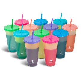 Manna 24oz Color Changing Reusable Cup Set - 24-Piece - Funky