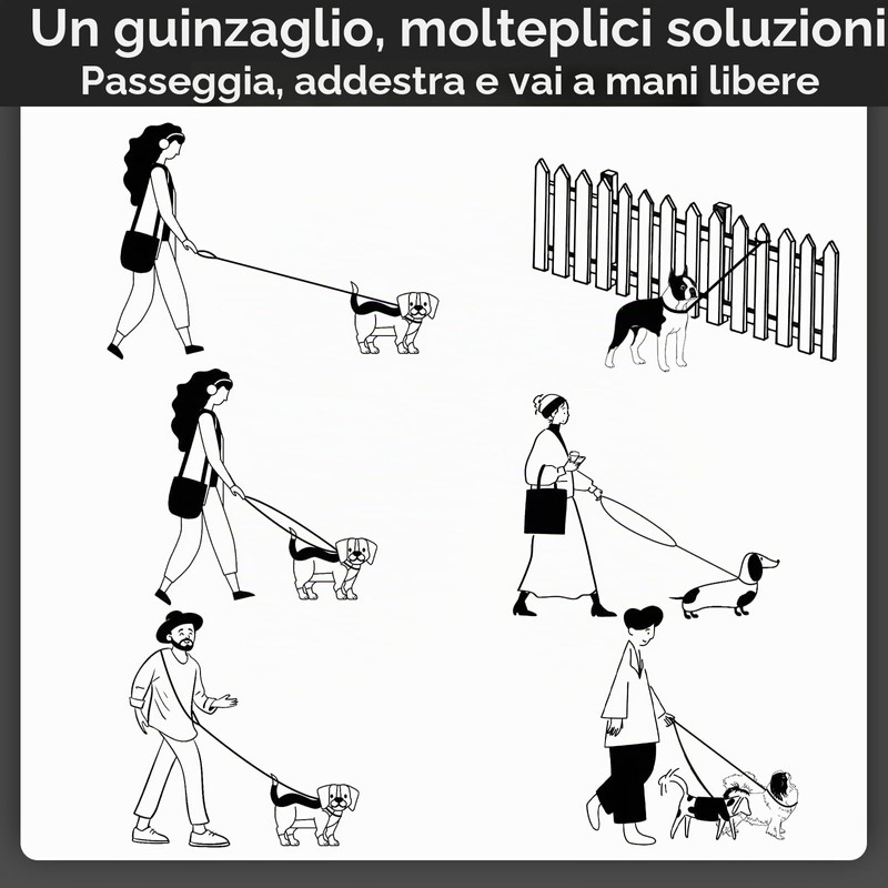 Guinzaglio per Cani Regolabile 2m per Cani Di Taglia Grande
